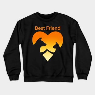 Dog an cat best friend love Crewneck Sweatshirt